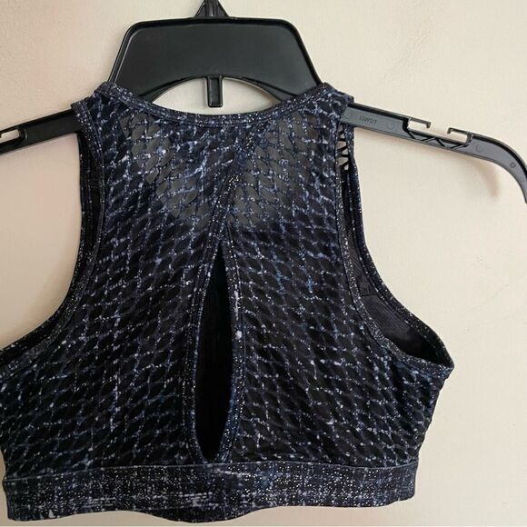 RARE Peloton “With” Stardust Tweed Sports Bra Logo High Neck Mesh- Size Small - Picture 5 of 8